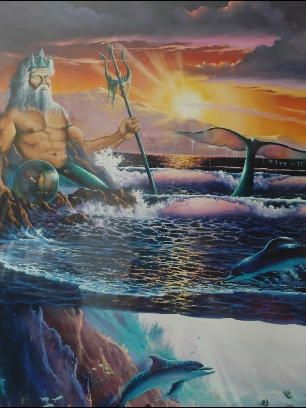 Ocean King Neptune Wall Art Print - Multicolor